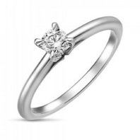 Помолвочное кольцо R01-SOL38-025-G2-М12730 из белого золота, гладкое