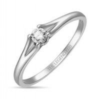 Помолвочное кольцо R01-SL06-015-G2-М12733 из белого золота, гладкое